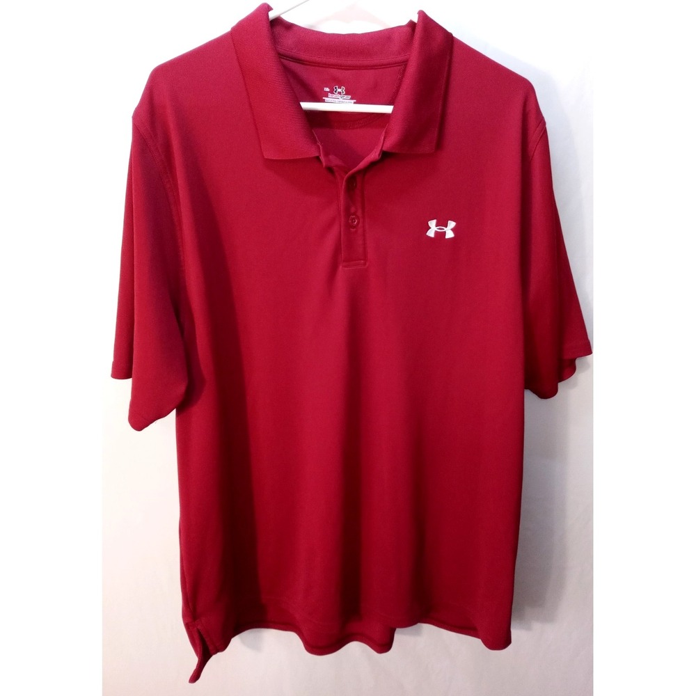 Men's Under Armour Polo Shirt, XL, Heat Gear, Red